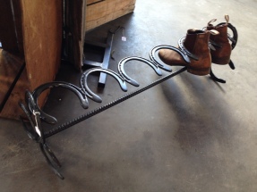 Horseshoe boot rack: $80